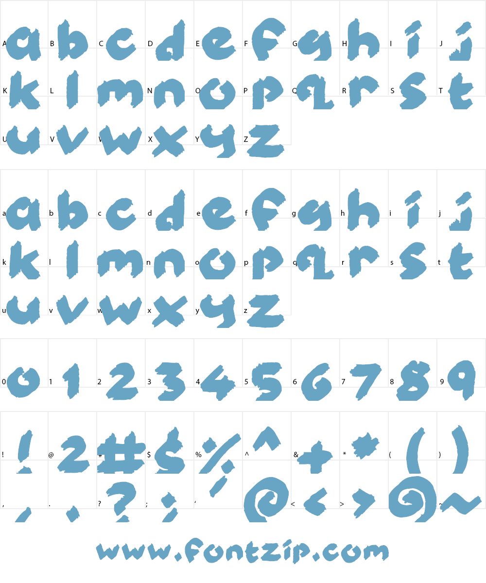 Kiddy Paints Font Character
